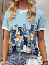 T-shirt de chat de denim des femmes